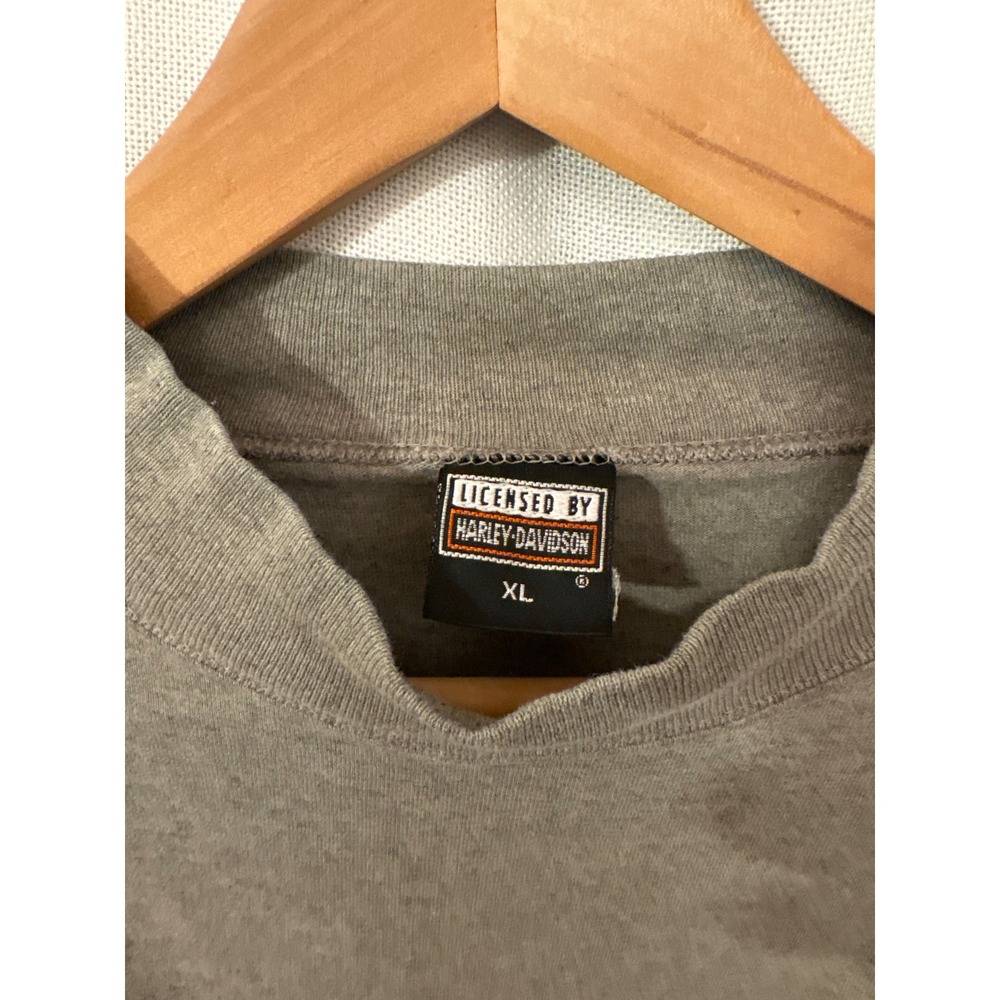 Vintage 1996 Harley Davidson King of the Road Long Sleeve Shirt Gray XL Neck - Picture 5 of 6